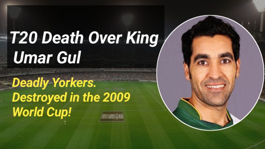 Umar Gul - T20 Death Over King Umar Gul bowling a fiery yorker, famed as the 'T20 Death Over King' for his 2009 World Cup dominance