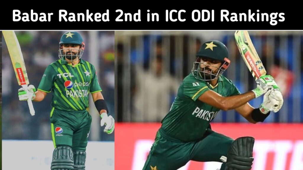 Babar Azam ranked 2nd in ICC ODI rankings — one of the Greatest Pakistani Batsmen in action wearing green jersey